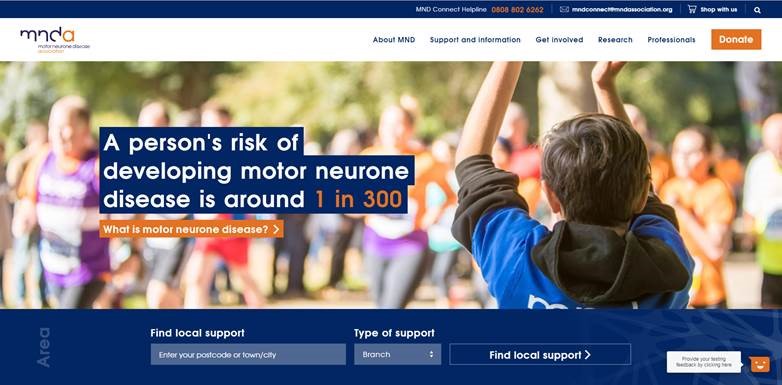 MNDA Homepage - A person's risk of developing MND is around 1 in 300